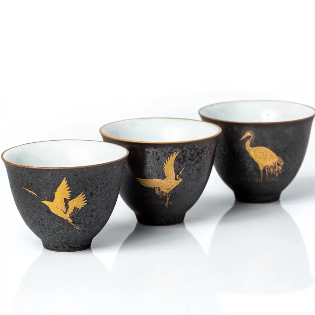 Terza Luna Box Degustazione Di Tè Puri^Teapot and cups set -Golden Heron-